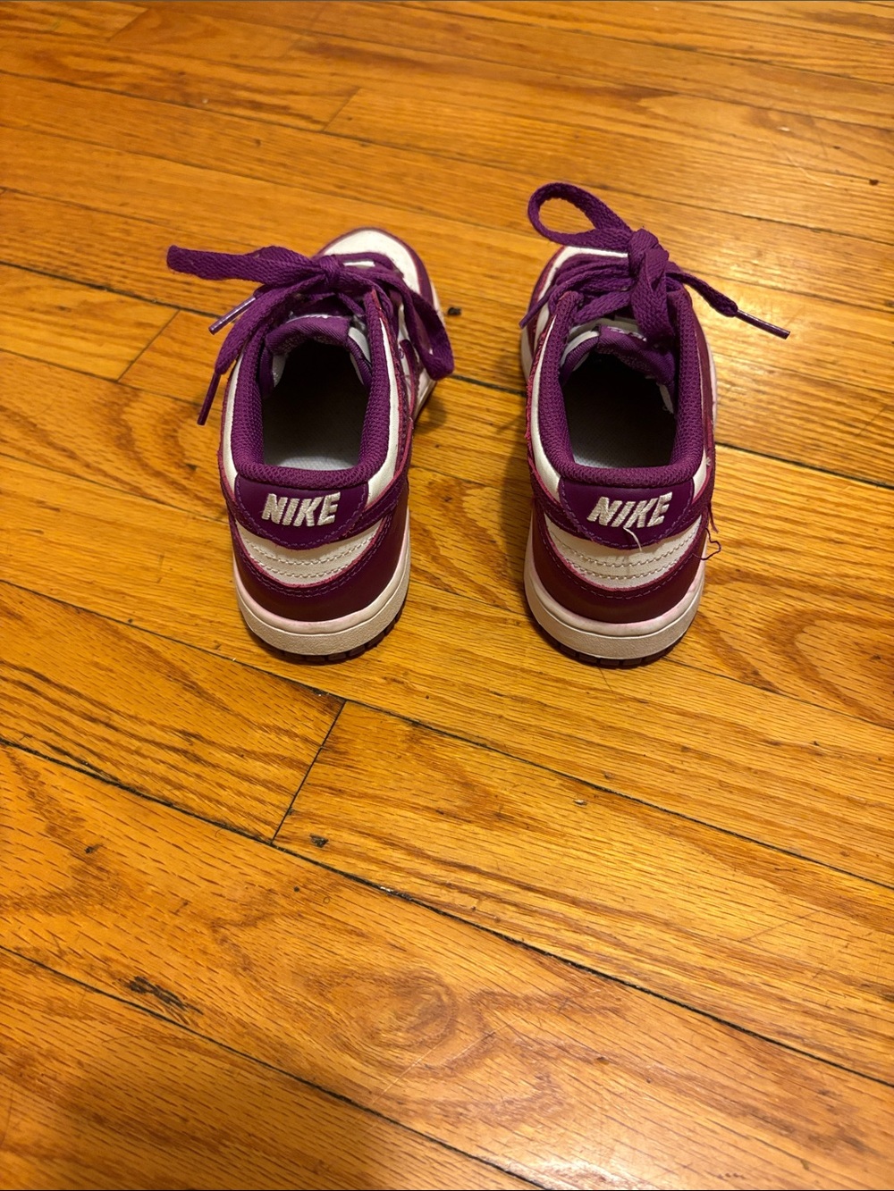 Nike Kids Purple and White Lace-Up Sneakers - Picture 3 of 4